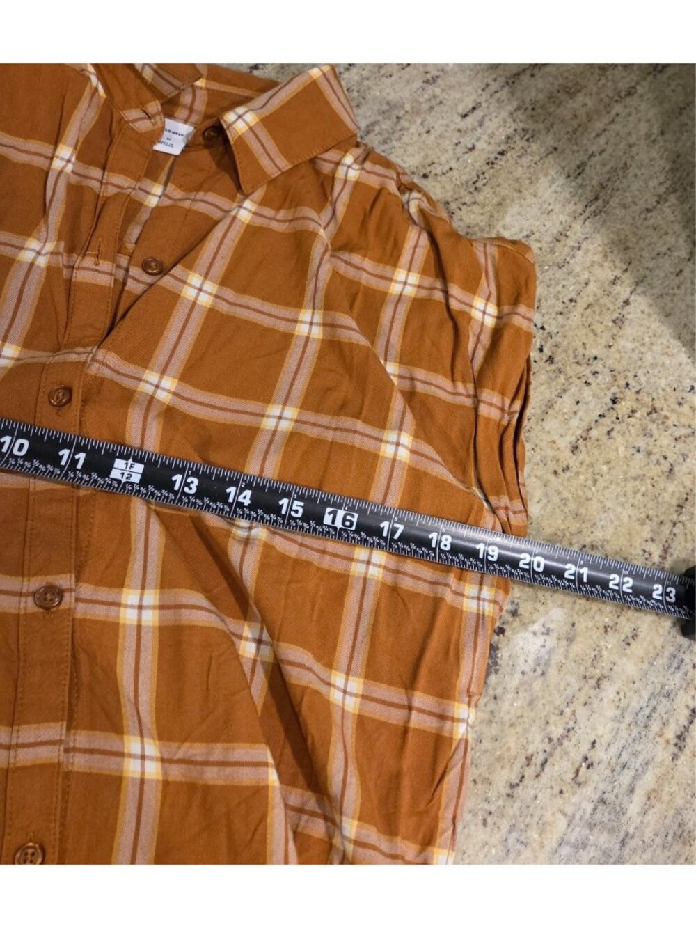 Plaid Shirt Dress OLD NAVY Women's Size M Short Sleeve Yellow Brown Knee Length - Picture 3 of 13